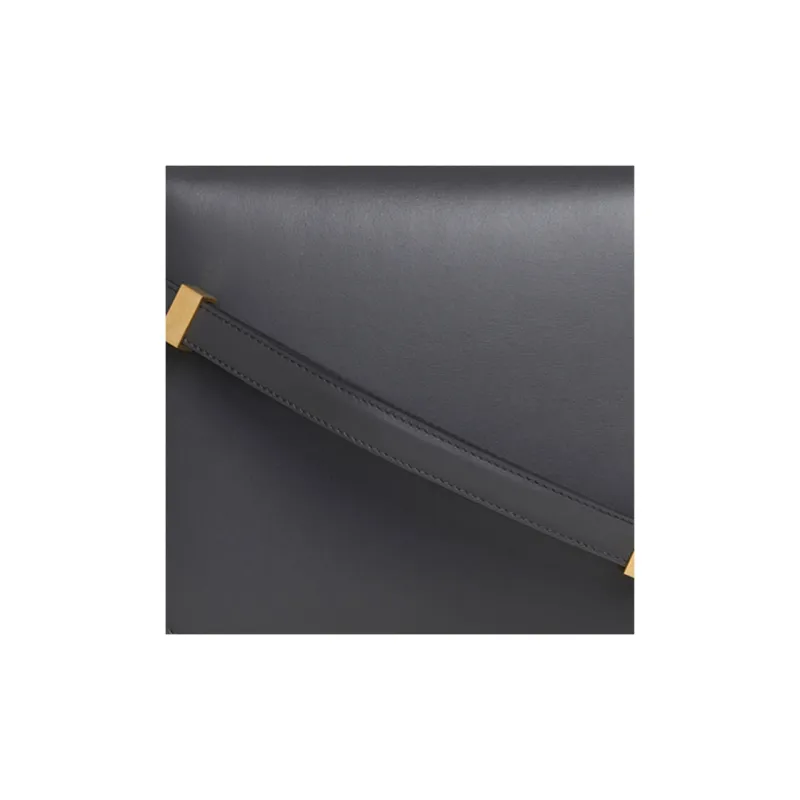 CELINE Classic Bo Polished Cow Leather Tofu Cube Bag Crossbody Bag Shoulder Bag Women's Candy Color/Smoke Black-4