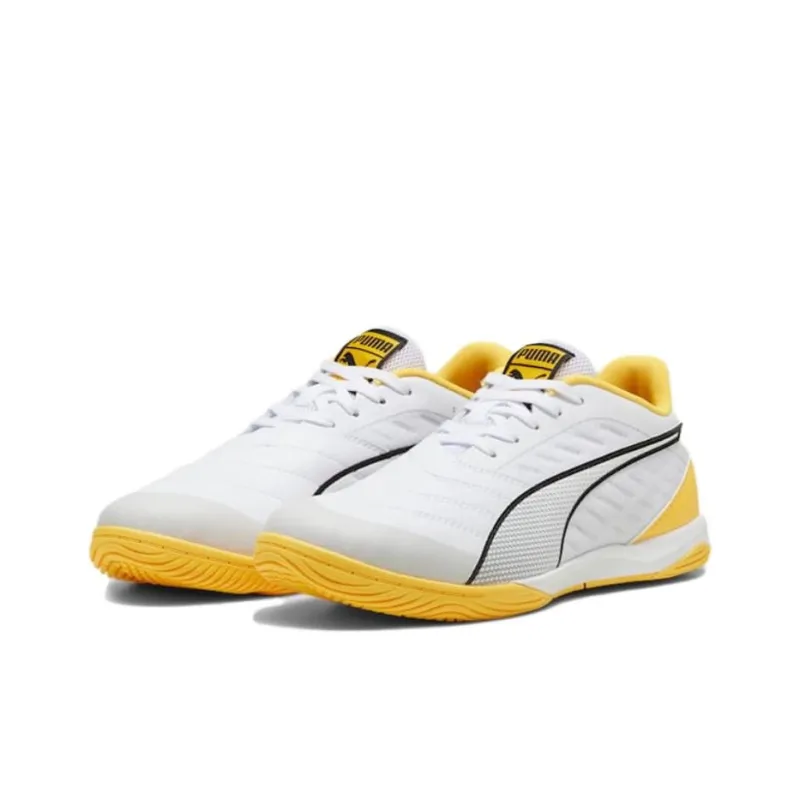 PUMA Anti Slip Wear Resistant Soccer Shoes Men's White Yellow-2