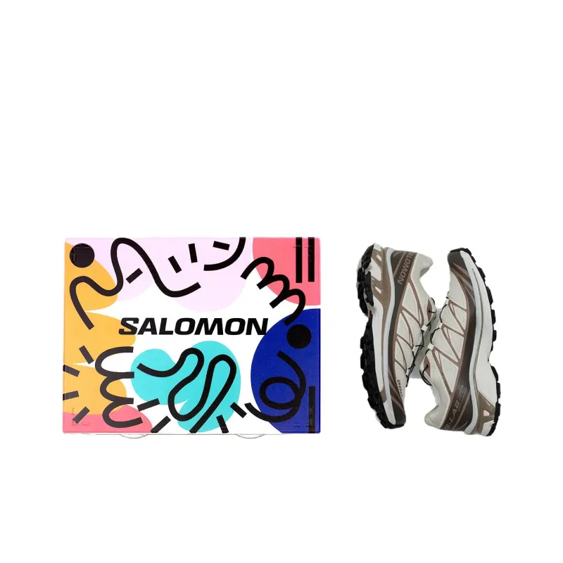 SALOMON XT-6 Cushioning Anti-Slip And Wear-Resistant Low-Top Running Shoes Unisex Greige Mushroom Beige Glacier-1