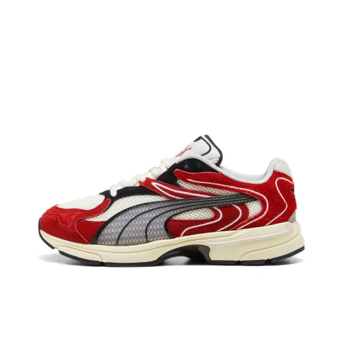 PUMA Anti Slip Wear Resistant Low Top Chunky Sneakers Unisex White Red