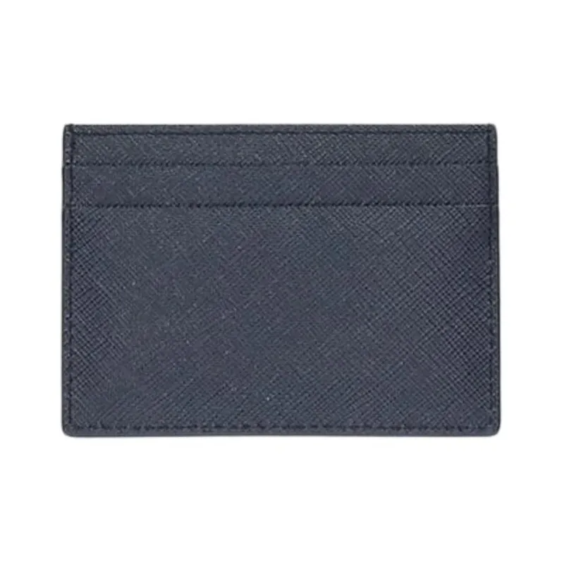 PRADA Leather Card Holder Card Holder Men's Blue-1