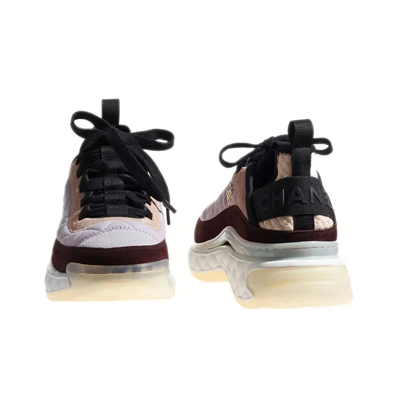 CHANEL Low-Top Casual Shoes Women's Purple Beige-3