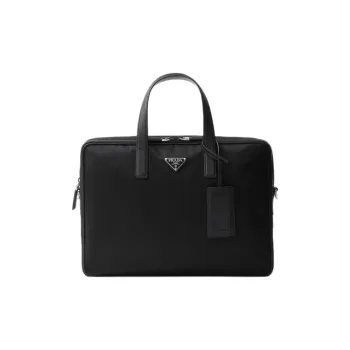 PRADA Recycled Nylon Briefcases Men's Black