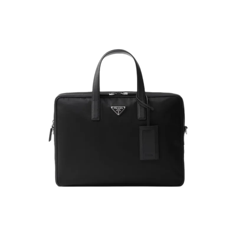 PRADA Recycled Nylon Briefcase Men's Black-0