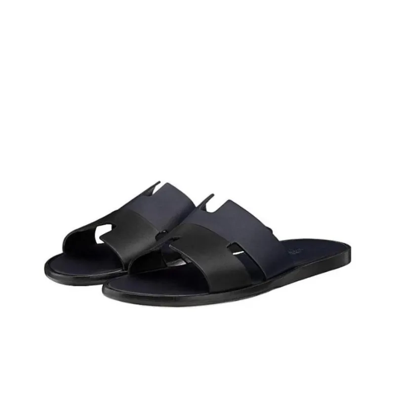 HERMES Izmir Slide Slippers Men's Black Gray Color-3