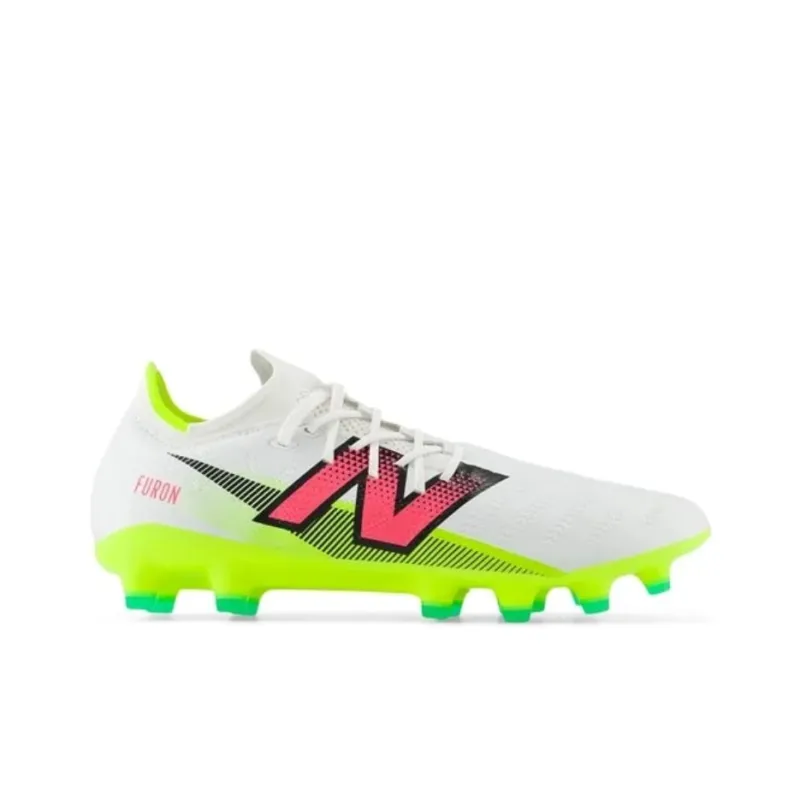 New Balance Furon V7 Anti Slip Wear Resistant Soccer Shoes Men's White-1