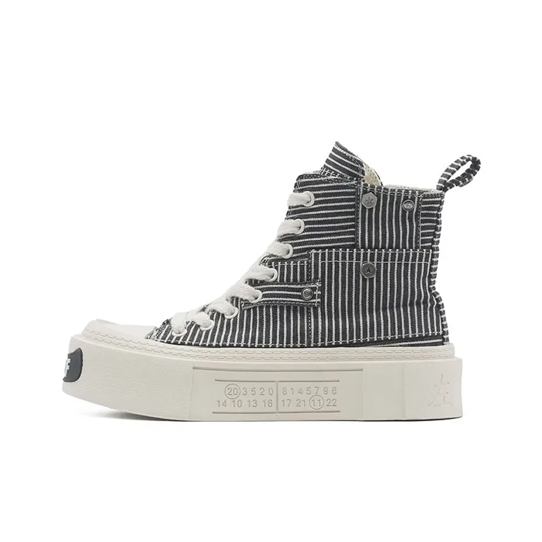 Little Sue Classic Trendy Versatile Open-Toe Square Toe Canvas Shoes Wear-Resistant High-Top Casual Shoes Women's-6