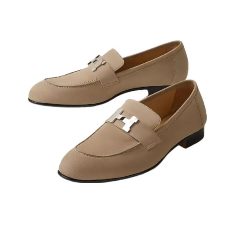 HERMES Paris Loafers Men's Beige-3