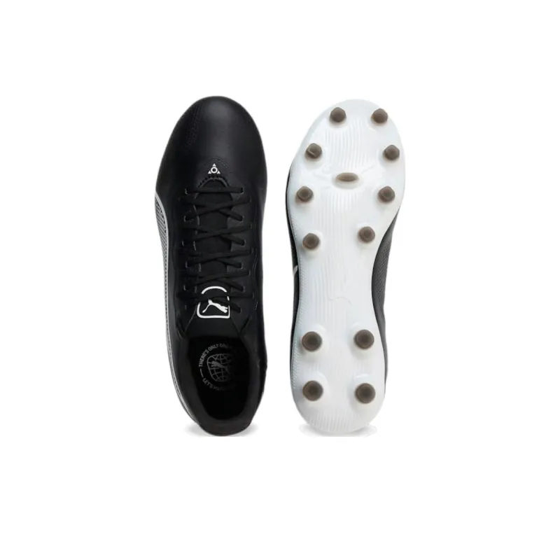 PUMA King Pro HG Hard Ground Artificial Ground Anti Slip Wear Resistant Soccer Shoes Men's Black-3