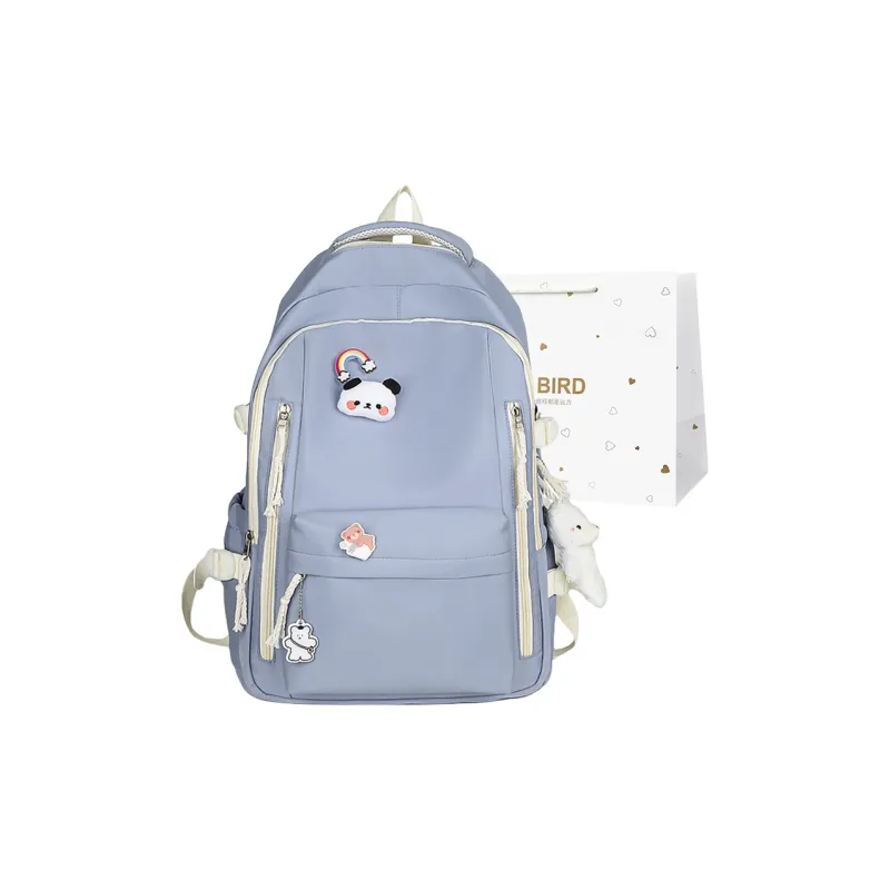 CORE BIRD Nylon Backpack Pink/Ecru/Green/Blue/Black-7