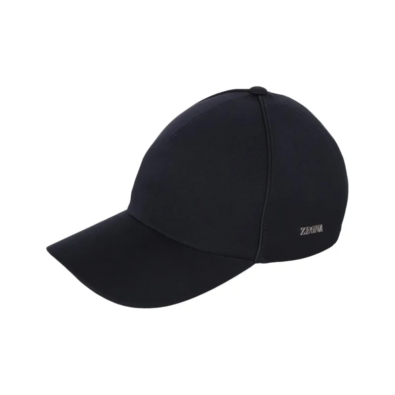Zegna Cotton Baseball Caps Men's Blue-0