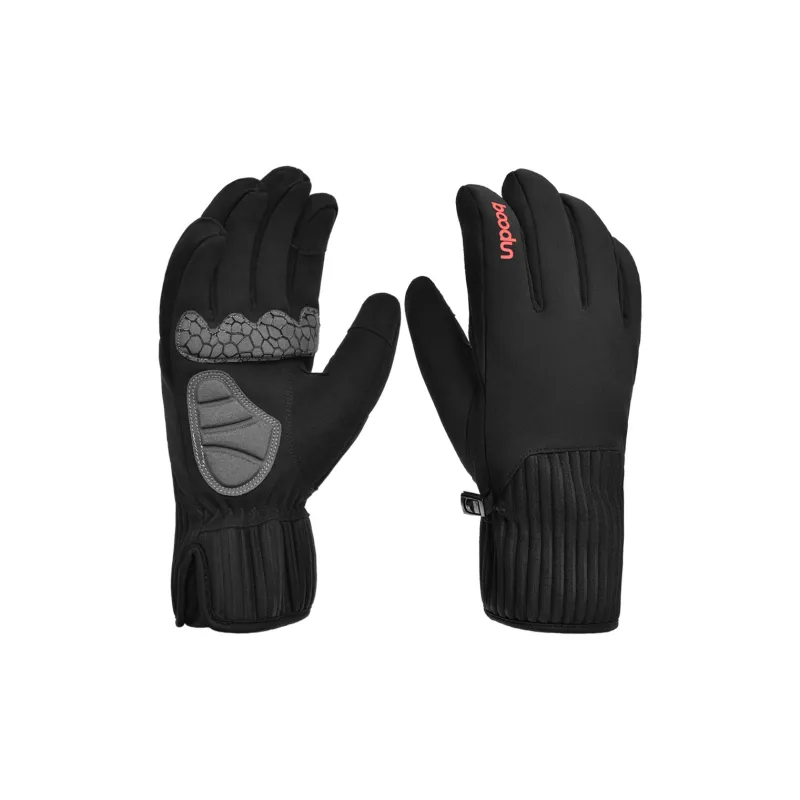 BOODUN Riding Equipment Cycling Glove Outdoor Driving Unisex Microfiber SBR Black-2
