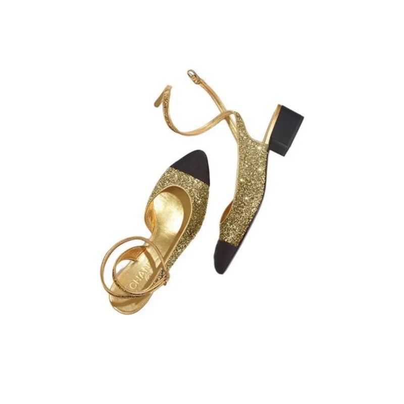 CHANEL High Heels Women's Gold-4