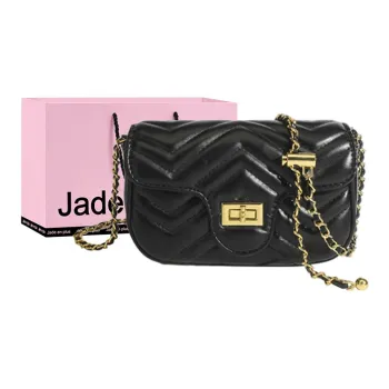 Jade En Plus PU Shoulder Bag Crossbody Bag Regular Women's Black/Ecru/Fresh Green