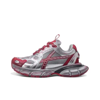 HART DAVIS X103 Series Cushioned Slip Resistant Low Top Distressed Chunky Sneakers Unisex Ancora Red
