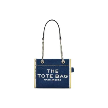 MARC JACOBS Cotton Denim Tote Bag Shopping Bag Shoulder Bag Handbag Small Size Women's Indigo