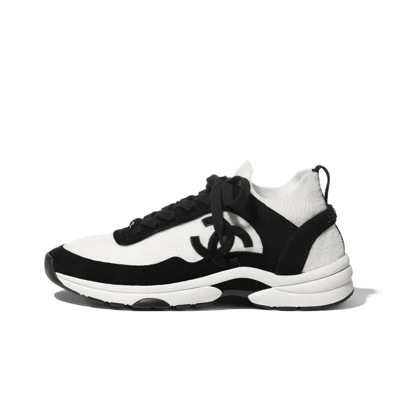 CHANEL Low Top Trainer White Black Women's-0