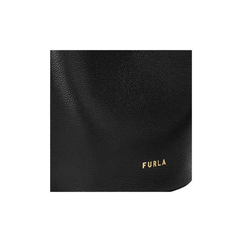 Furla Cow Leather Bucket Bags Crossbody Bag Shoulder Bag Women's Black-4
