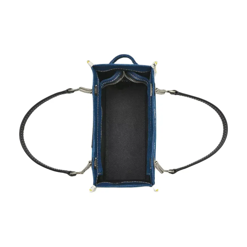 MARC JACOBS Cotton Denim Tote Bag Shopping Bag Shoulder Bag Handbag Small Size Women's Indigo-3