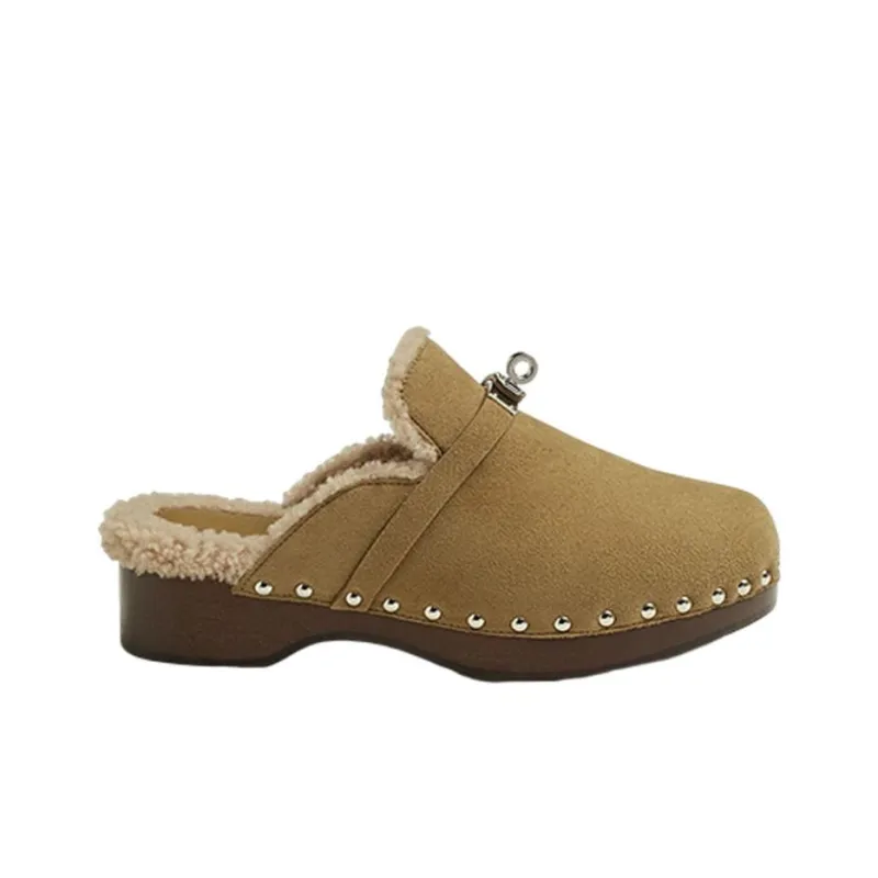 HERMES Carlotta Stylish Sandals Women's Brown-1