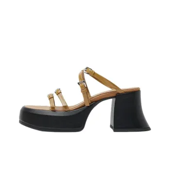 MIISTA Slide Slippers 8cm Women's Beige