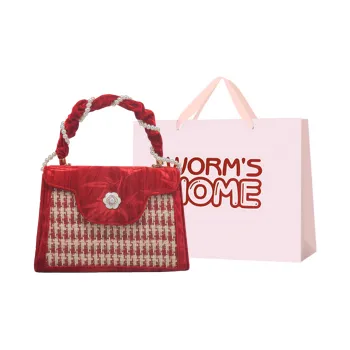 Worm's Home Velour Handbag Women's Houndstooth