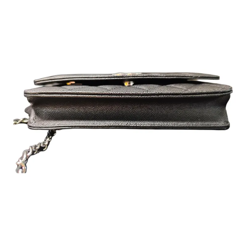 CHANEL Cow Leather Crossbody Bag, Shoulder Bag Women's Black-2