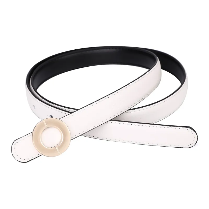 Jaylen Oos Vintage Soft Comfortable With A Luxurious Feel Top Grain Cow Leather Leather Belts Women's Black Width  2cm-7