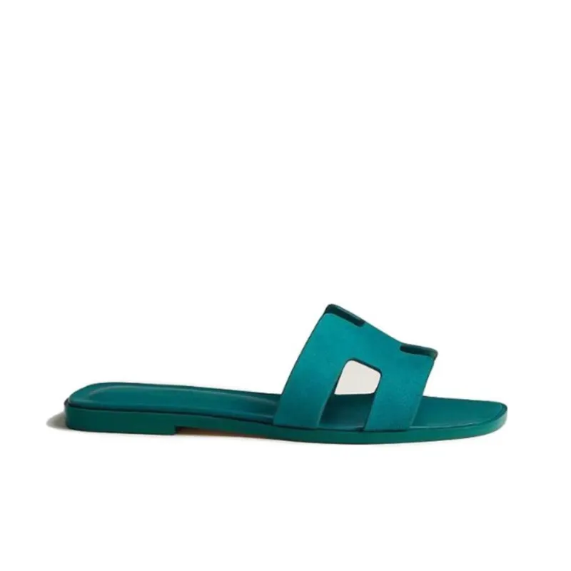 HERMES Oran Rubber Sole Casual Slippers Women's Green-1