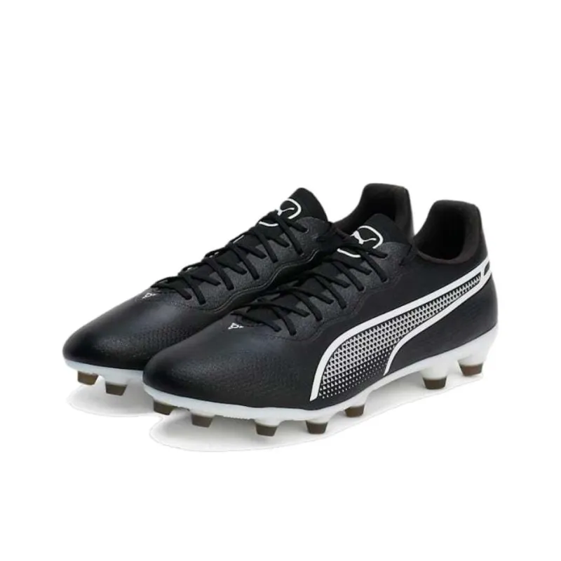 PUMA King Pro HG Hard Ground Artificial Ground Anti Slip Wear Resistant Soccer Shoes Men's Black-2