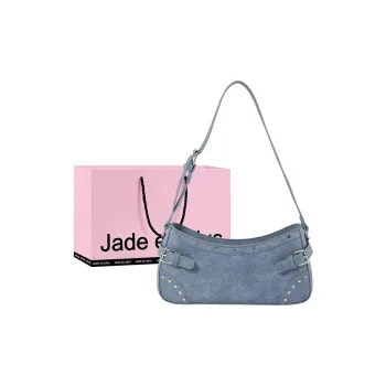 Jade En Plus PU Shoulder Bag Handbag Regular Women's Black/Ecru/Light Blue/Dark Blue