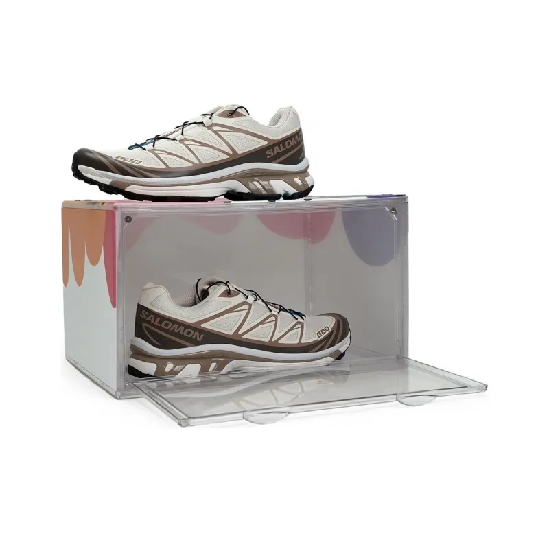 SALOMON XT-6 Cushioning Anti-Slip And Wear-Resistant Low-Top Running Shoes Unisex Greige Mushroom Beige Glacier-2