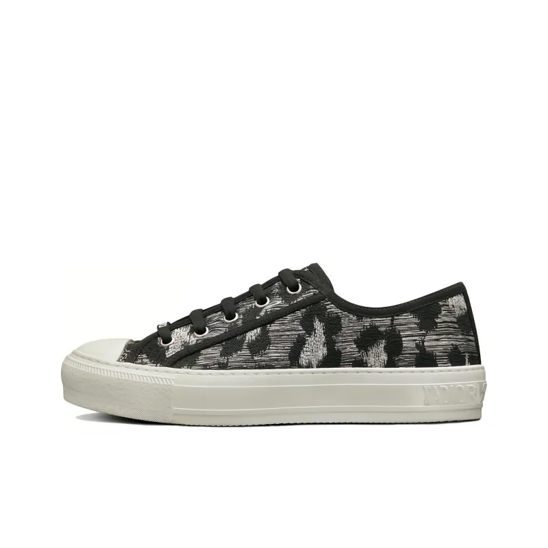 DIOR Walk'n'Dior Platform Shoes Low Top Stylish Skateboarding Shoes Women's Gray Black-0