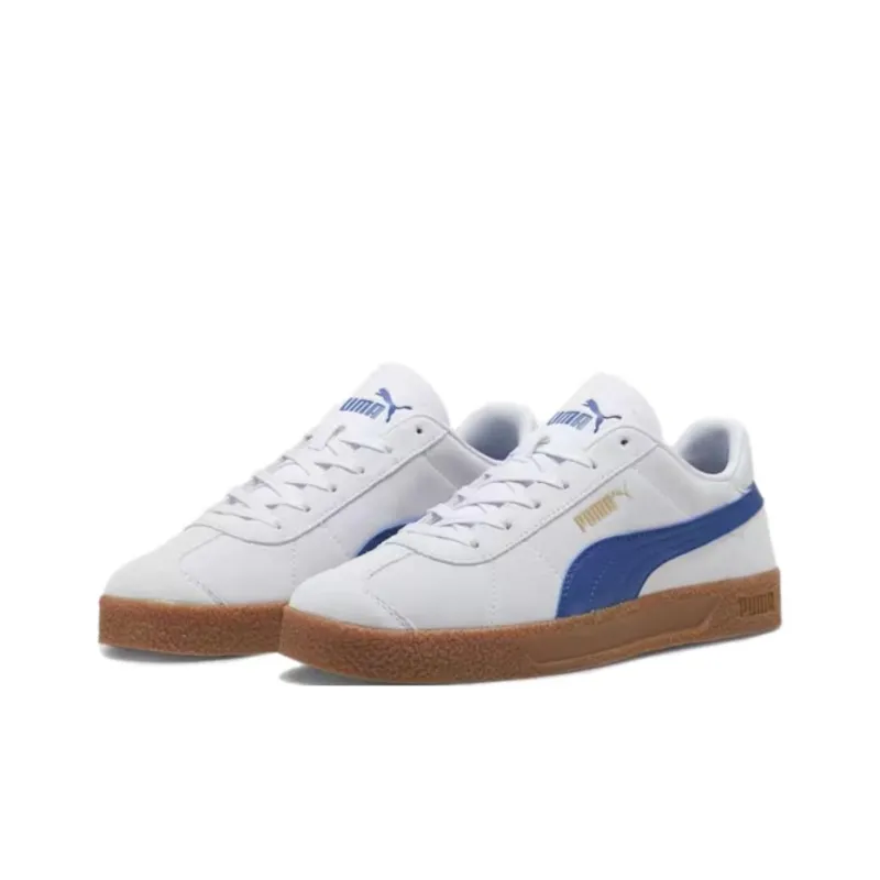 PUMA Club Anti Slip Wear Resistant Low Top Skateboard Shoes Unisex White Blue-2