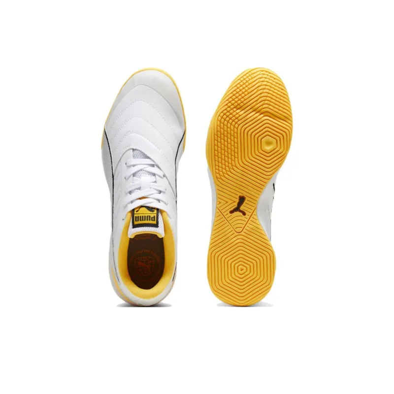 PUMA Anti Slip Wear Resistant Soccer Shoes Men's White Yellow-3