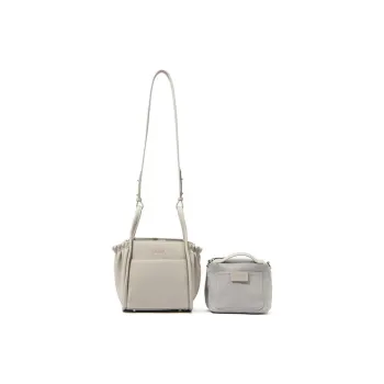 BOB ORE BLUE COLLECTION Cow Leather Crossbody Bag Shoulder Bag Medium Size Women's Gray