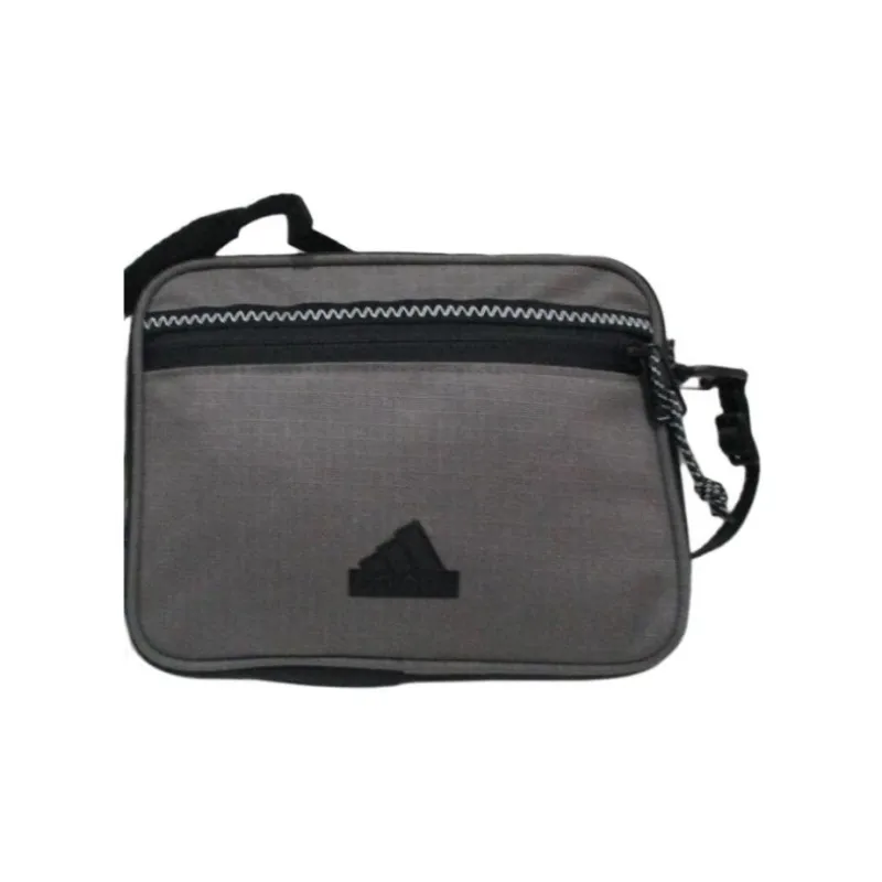 Adidas Recycled Polyester Portable Crossbody Bag, Shoulder Bag Unisex Charcoal Gray & Black-3