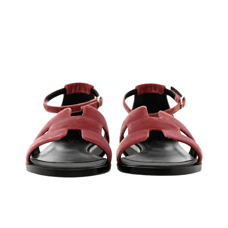 HERMES Santorini Strap Sandals Women's Rosewood Color-4