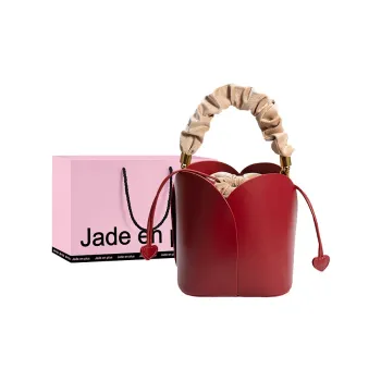 Jade En Plus Microfiber Synthetic Leather Handbag Small Size Women's Burgundy/Brown/Black