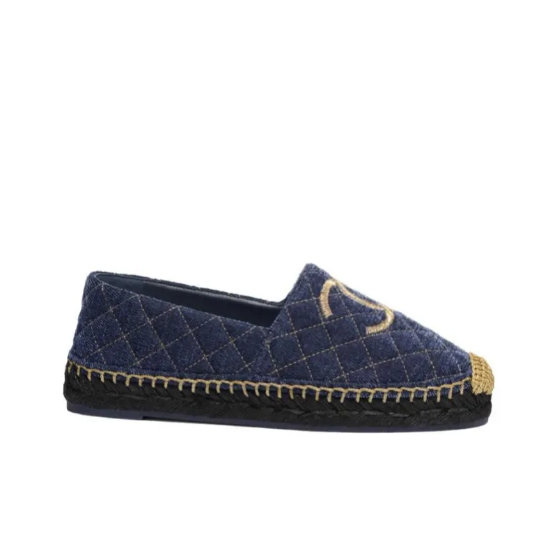 CHANEL Casual Single Shoes Women's Blue-1