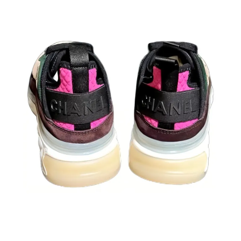 CHANEL Anti-Slip Wear-Resistant Low-Top Casual Shoes Women's Black Pink-3