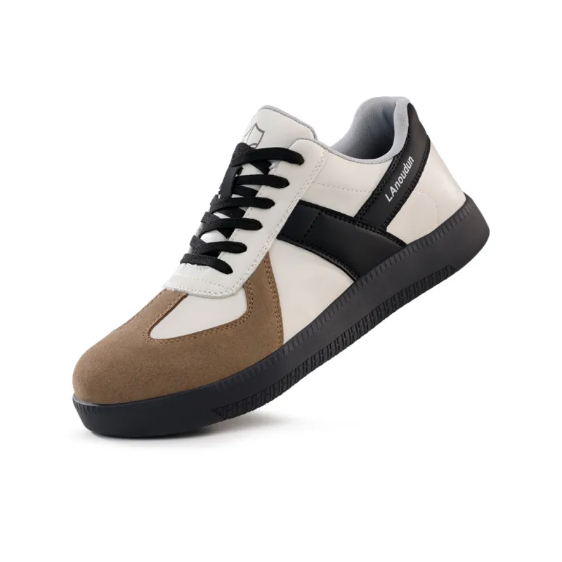 Blue Gull Shield Comfort Shoes Trendy German Army Trainers Impact Resistant Low Top Outdoor Shoes Men's White Black-2
