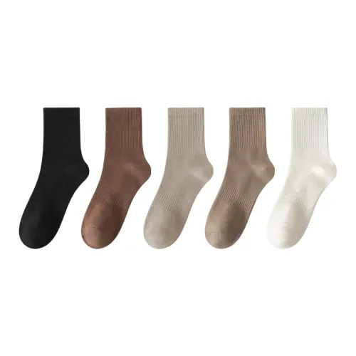MIIOW Mid Calf Socks Men's 5 Pack