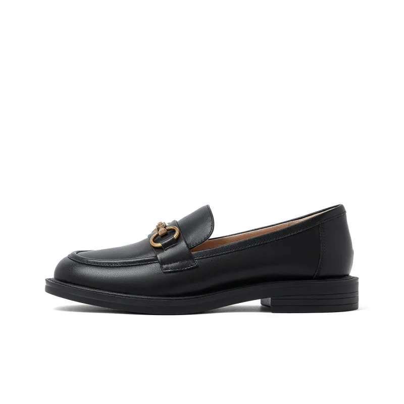 COMELY Loafers Women's Black/Black Crocodile Pattern Leather-0