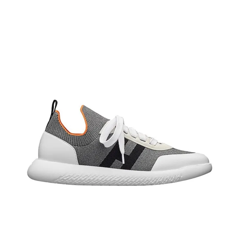 HERMES Crew Anti-Slip Wear-Resistant Breathable Lightweight Low-Top Casual Shoes Men's White Gray-1