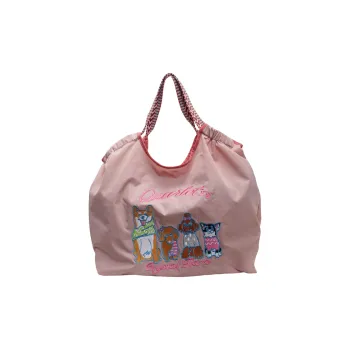 DCLOUD Canvas Backpack Women's Pink/Blue/Yellow/Gray