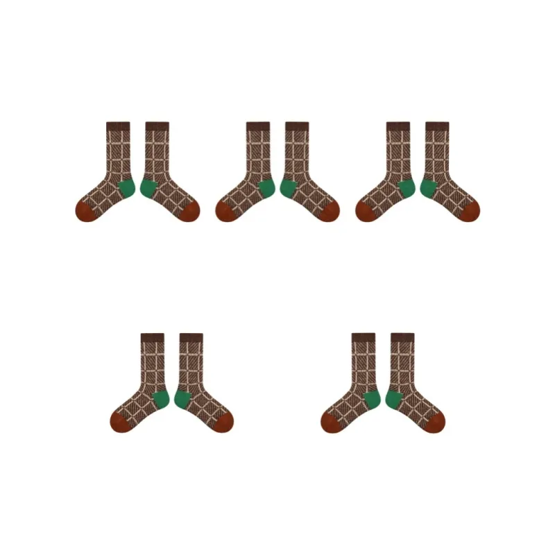 Vine Color Mid Calf Socks Women's 5 Pack-12