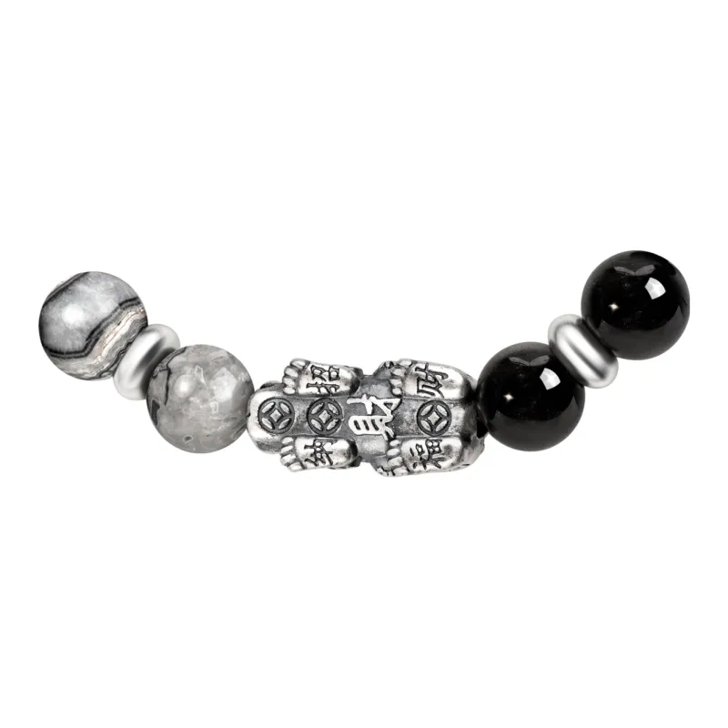 SIMPLE JOYS Obsidian Bracelets Unisex-4