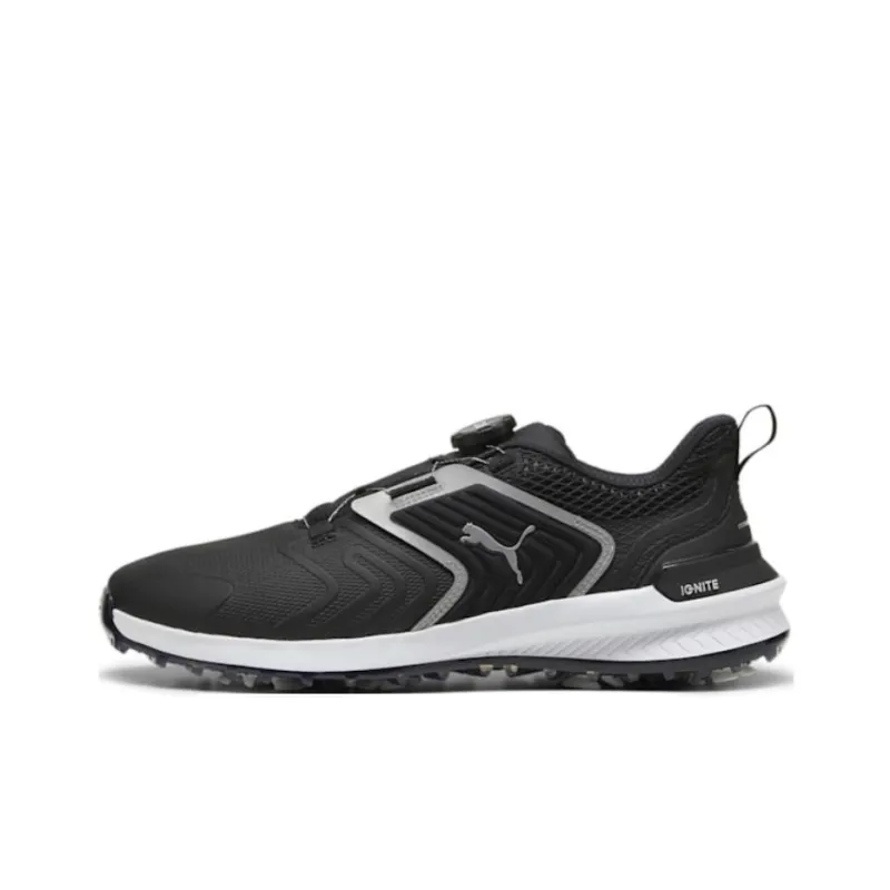 PUMA IGNITE Breathable Low Top Golf Shoes Men's Black White-0