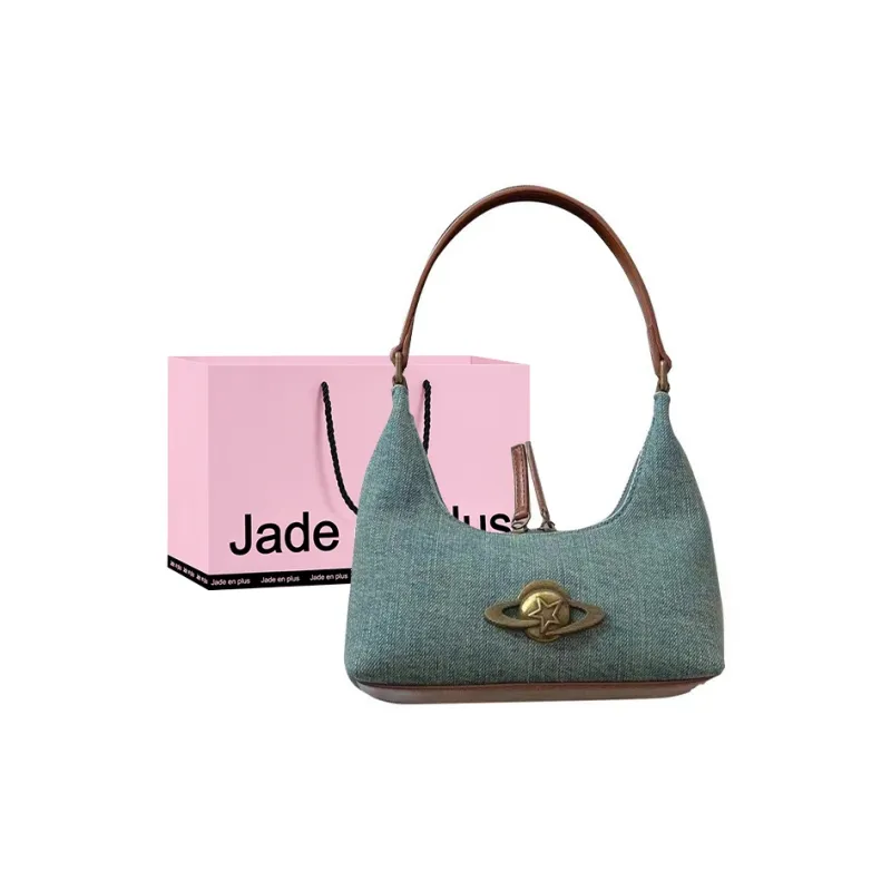 Jade En Plus Denim Shoulder Bag Regular Women's Blue/Brown-0